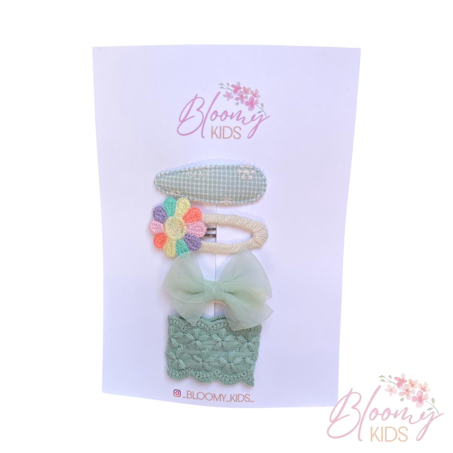 Set clip verde salvia