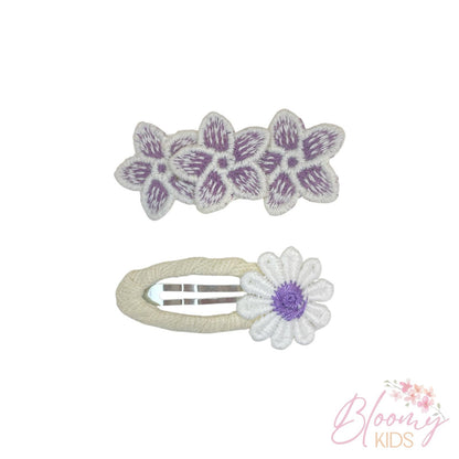 Set clip e fermaglio viola