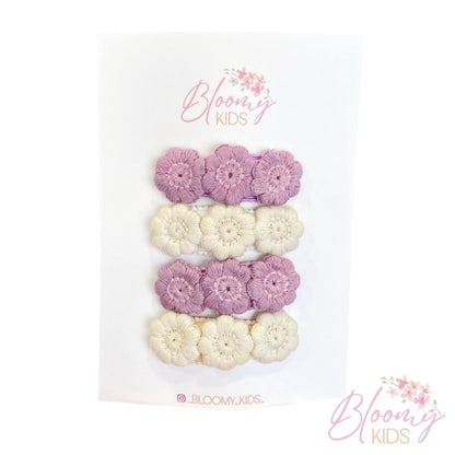 Clip con fiori crochet