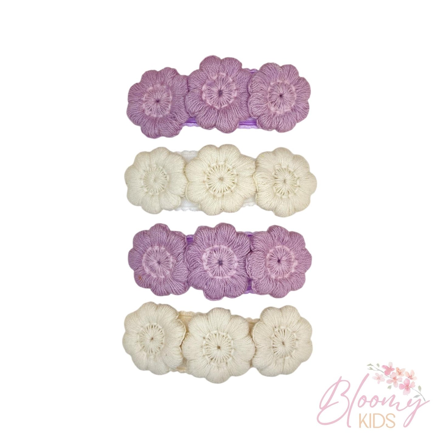 Clip con fiori crochet