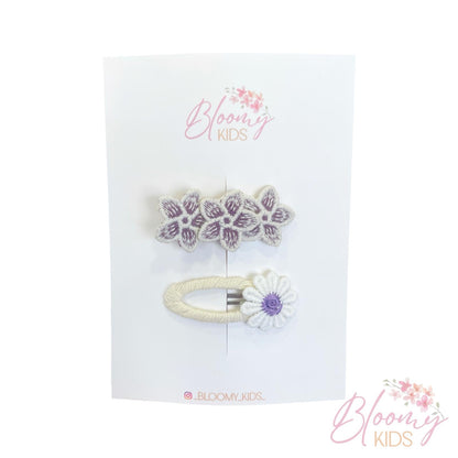 Set clip e fermaglio viola
