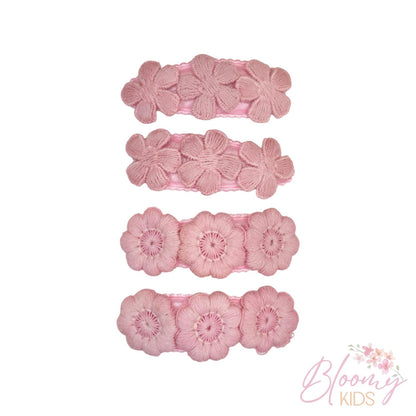 Clip con fiori crochet