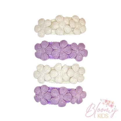 Clip con fiori crochet