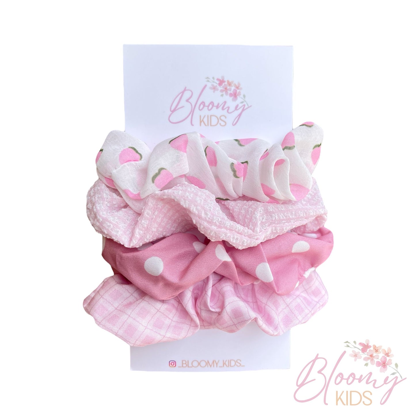 Set di 4 scrunchies rosa