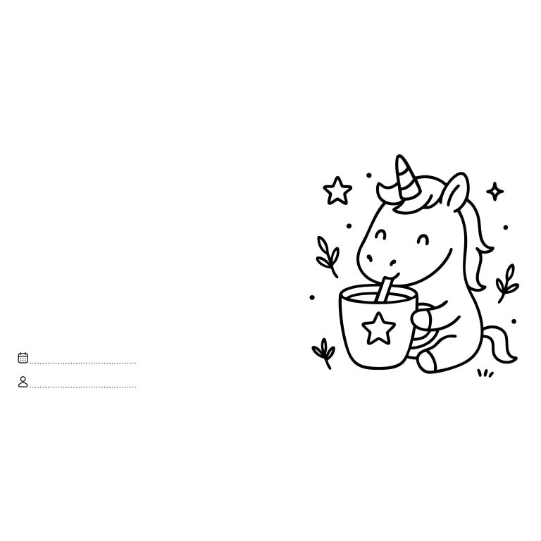 Let's colour. Unicorni