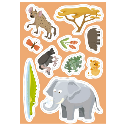 Stickers e attività. La savana